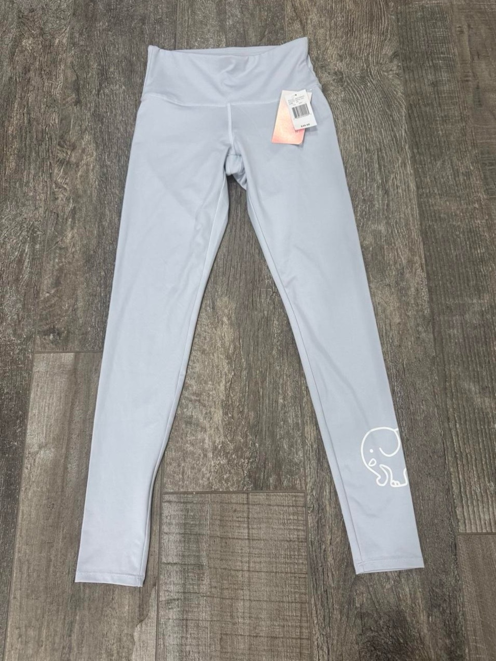 Ivory Ella Light Blue Women’s High-Waist Leggings with Elephant Graphic